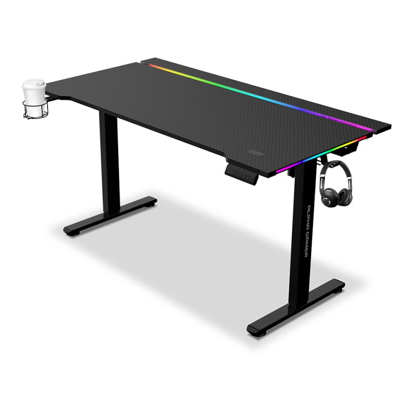 Alpha Gamer Zorya RGB Black - Secretaria Gaming Altura Regulável